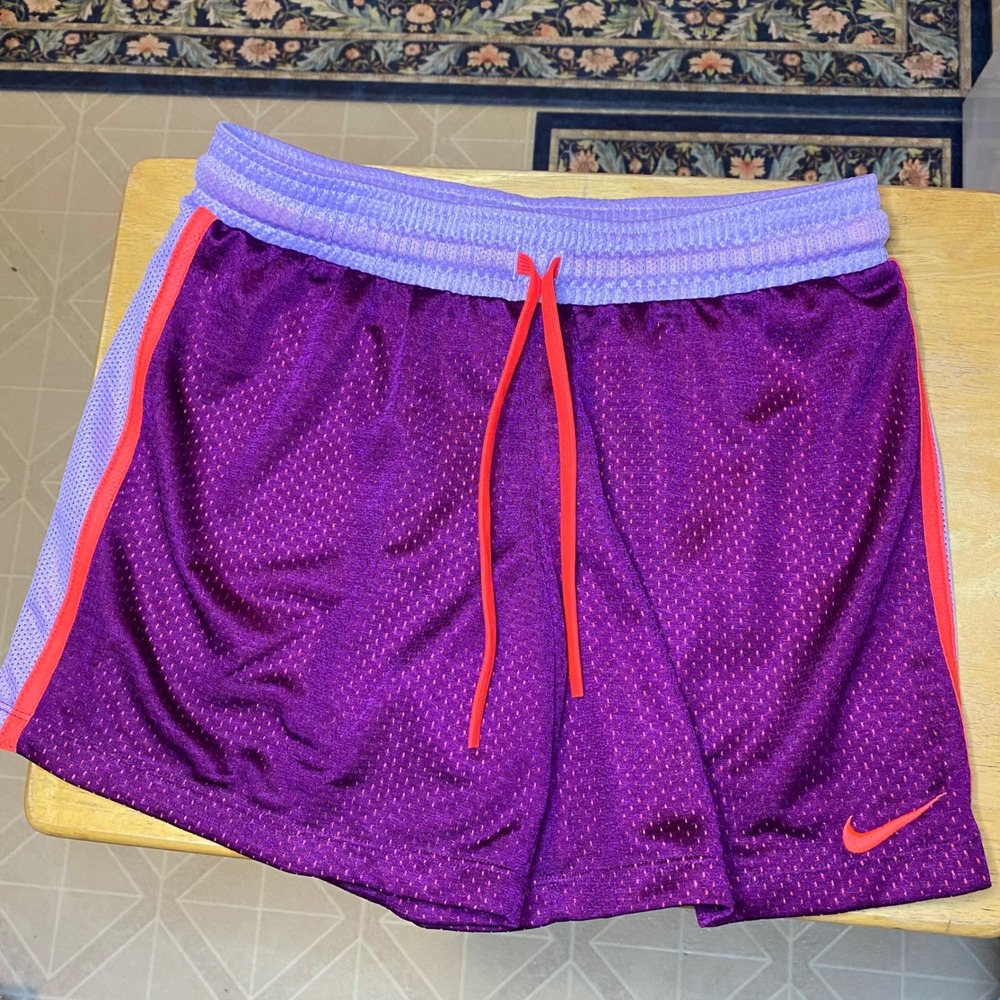 Y2K Nike Dri-FIT Purple Orange Mesh Basketball Shorts Womens Small 613591-519
